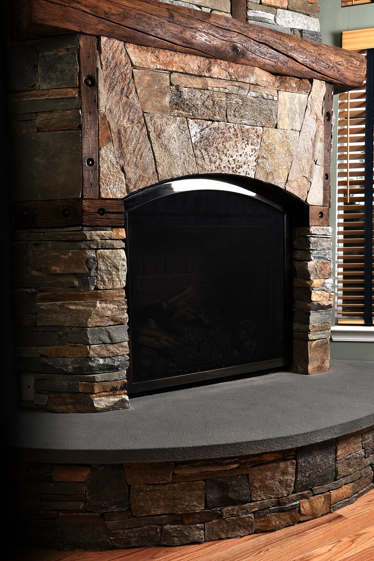 WildWorks stone outdoor fireplace